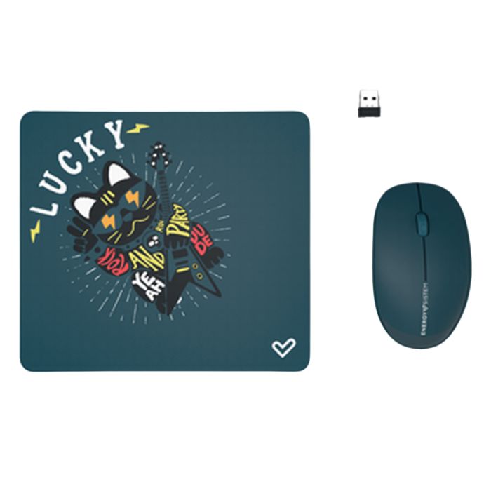 ENSEMBLE SANS FIL SOURIS & TAPIS STAR WAVE CM003 - VERT sigshop