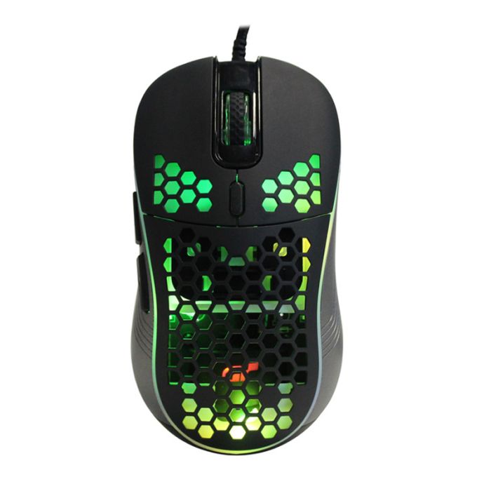 SOURIS GAMER FILAIRE STAR WAVE GM1142 RÉTROÉCLAIRAGE RAINBOW - NOIR sigshop