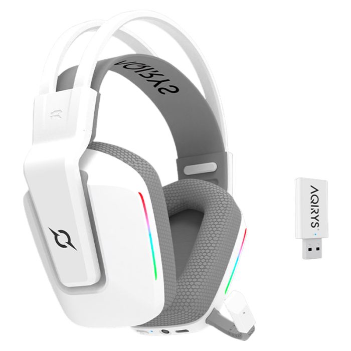 Micro Casque Gamer Sans Fil AQIRYS ALYA Stéréo 3D V2 - Blanc sigshop