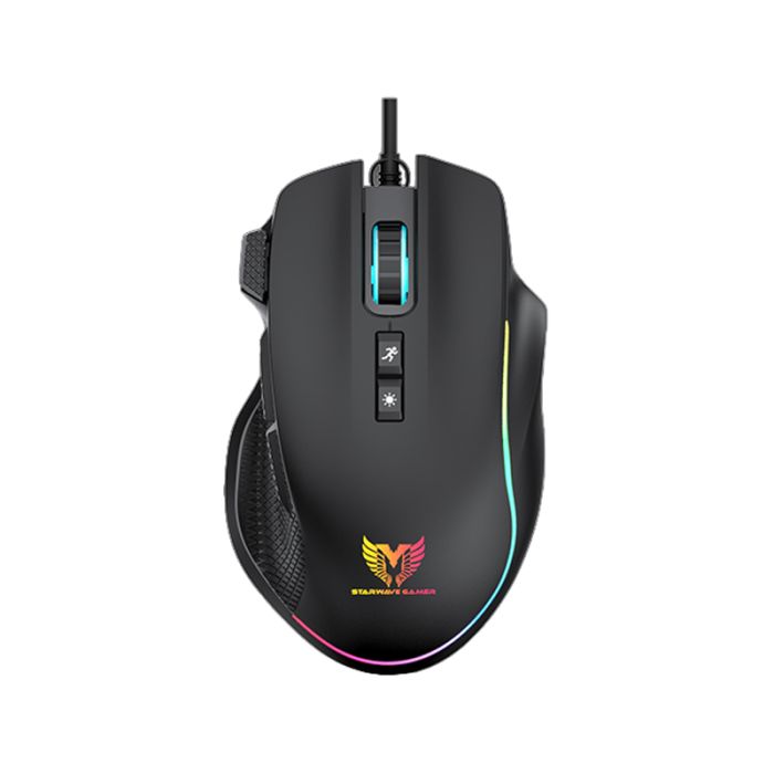 SOURIS GAMER FILAIRE STAR WAVE GM1100 RÉTROÉCLAIRAGE RGB - NOIR sigshop