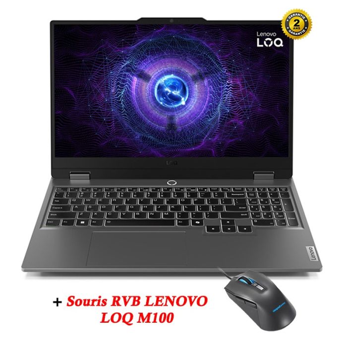 PC Portable Gamer LENOVO LOQ 15IRX9 i7 13ème Gén 16Go RTX 4050 (83DV00JUFG)