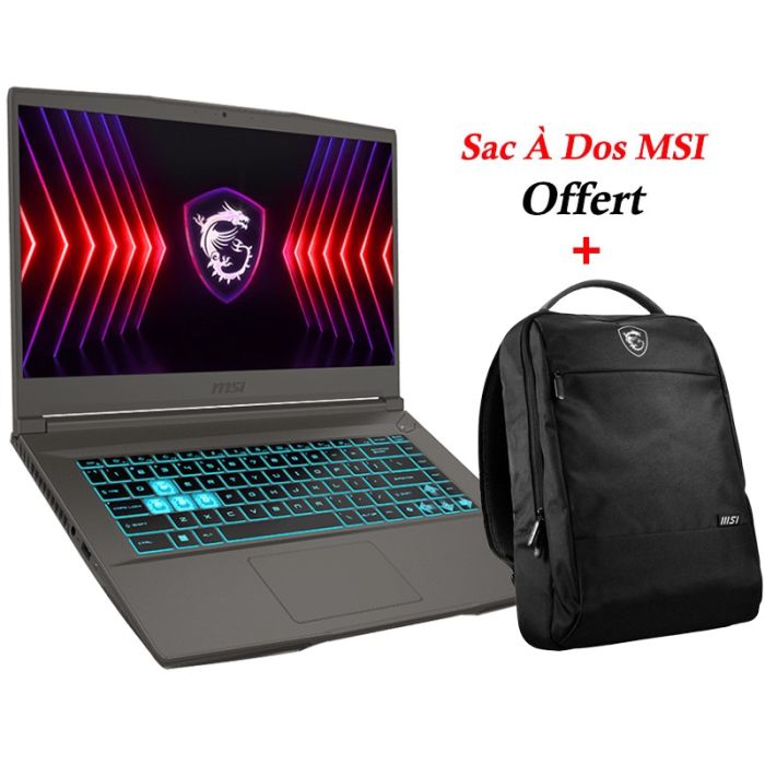 PC Portable Gamer MSI Thin 15 B13UCX I5 13è Gén 16Go 512 Go SSD RTX 2050