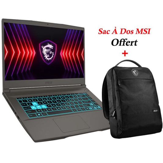PC Portable Gamer MSI Thin 15 B13UCX I5 13è Gén 16Go 512 Go SSD RTX 2050